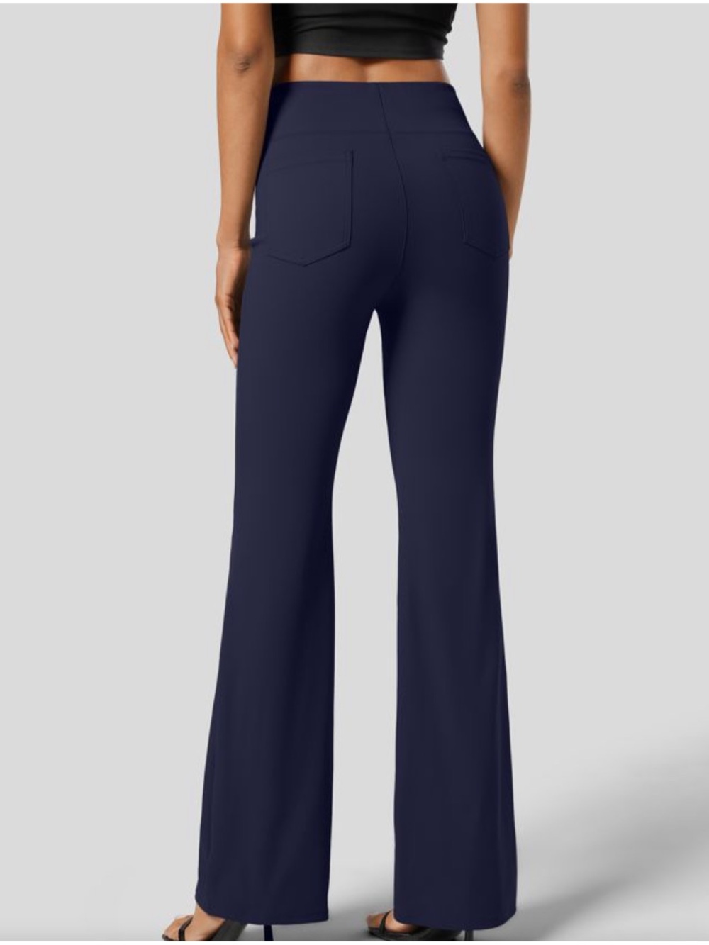 Halara Flex High Waisted Back Side Pocket Slight Flare Work Pants Navy Size XS - Picture 6 of 11